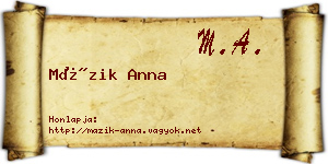 Mázik Anna névjegykártya