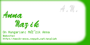 anna mazik business card